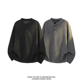 春季 新款 2026 港风白底大码 肌理感立领T恤M HT26182 特P30