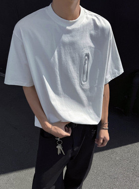 2025夏季新款户外拉链简约纯色宽松短袖T恤B315-ST005-特p35控68