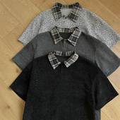 HT26121 HT251045改短 特P17 T恤M 港风假模大码 翻领短袖