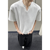 HT26038 HT26003改短 特P15 T恤M 港风外景黑墙大码 V领短袖