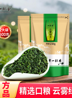 2025新茶一杯香明前云雾绿茶茶叶500g袋装日照足正品官方旗舰店