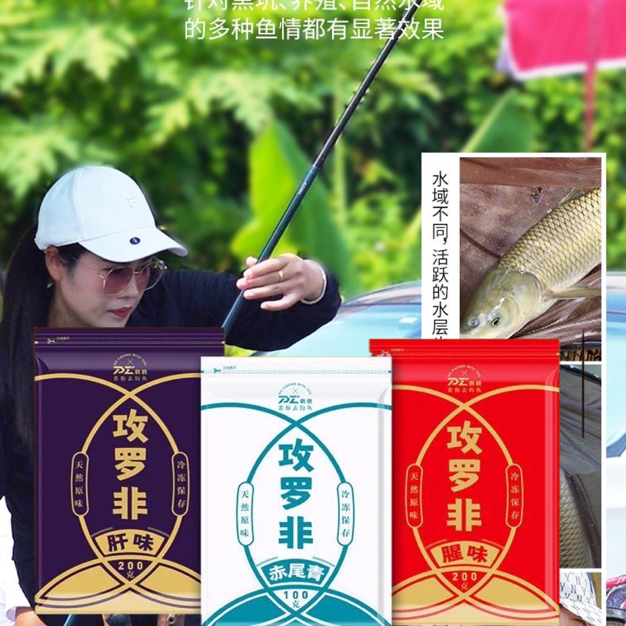 钓鱼攻罗非冷冻饵-肝腥赤尾青图片