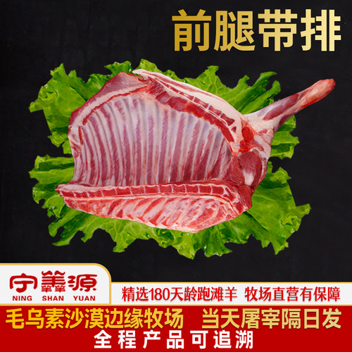 宁羴源宁夏滩羊现宰新鲜羊前腿带排6斤生羊排腿骨肉烧烤清炖