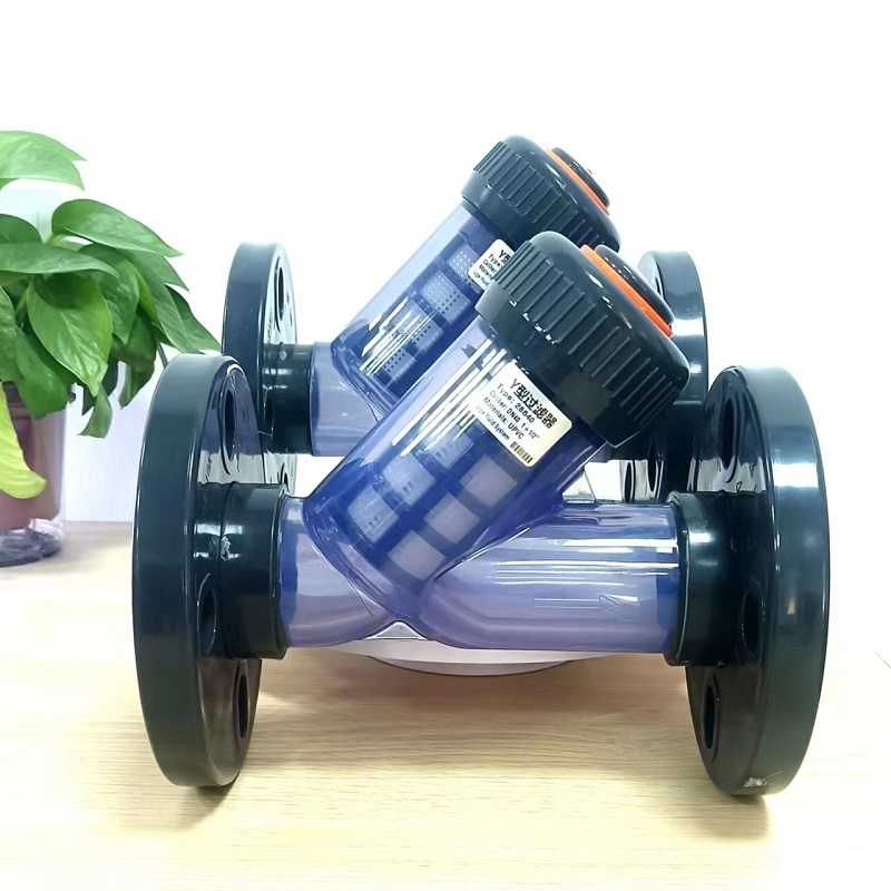 带法兰塑料40upvc污水y型过滤器