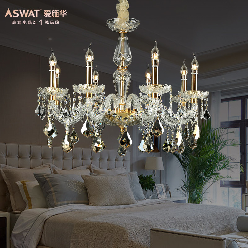 爱施华经典法式蜡烛水晶灯客餐厅卧室吊灯