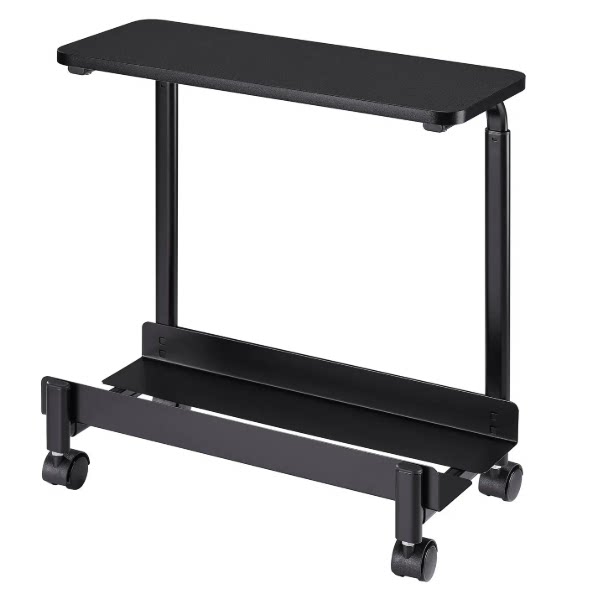 IKEA宜家 洛内斯佩电脑主机托架带脚轮与搁板黑色50x27底座托盘