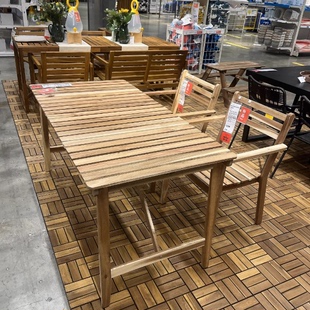 IKEA宜家阿霍蒙 实木桌子折叠桌阳台桌休闲桌咖啡桌户外桌椅