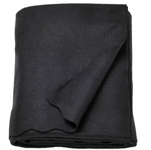 IKEA宜家 赫斯塔吉尔 休闲毯黑色120x160 厘米空调毯盖毯午休毯