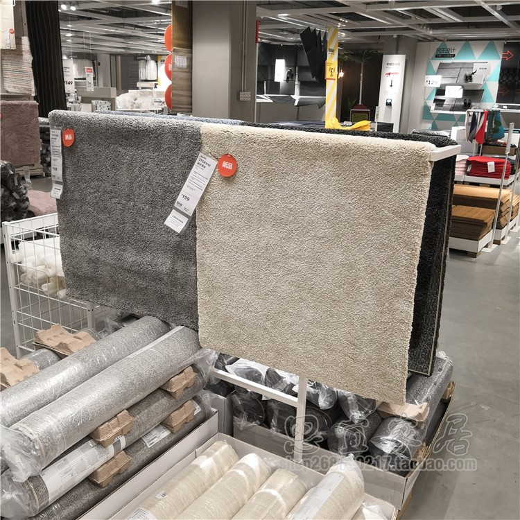 宜家地毯ikea斯托恩瑟简约纯色