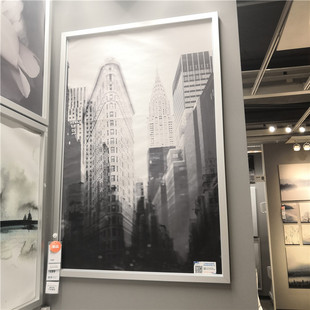 IKEA宜家约纳斯塔 客厅装饰现代画图片 纽约 铝色清仓大减价