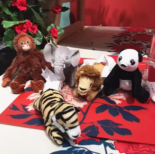IKEA/宜家 尤恩格斯库格毛绒玩具大象熊猫红猩猩狮子老虎动物公仔