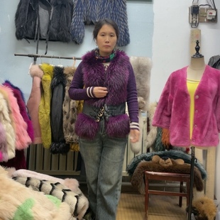 法式短款气质通勤粉色上衣2025年冬季毛毛女装简约显贵仿貂毛外套