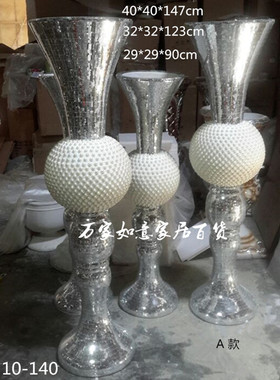 商场玻璃钢工艺品绣球落地大花瓶