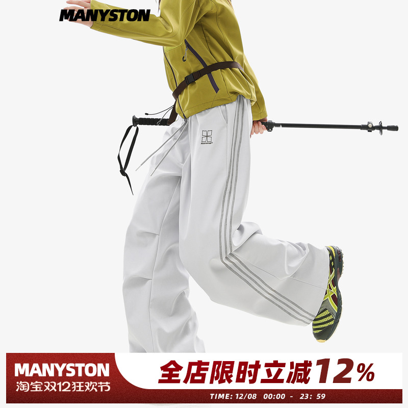 MANYSTON美式潮牌运动风棉裤男