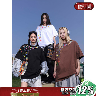 高街280g重磅纯棉短袖 美式 男生款 夏季 T恤 清 国潮情侣装 MANYSTON