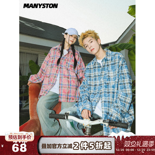 MANYSTON春秋季休闲翻领衬衫外套