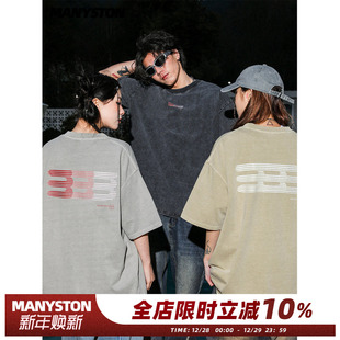 280g美式 高街纯棉半袖 复古重磅宽松短袖 夏季 体恤 t恤男款 MANYSTON