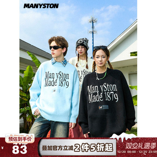 MANYSTON美式秋冬季圆领针织毛衣