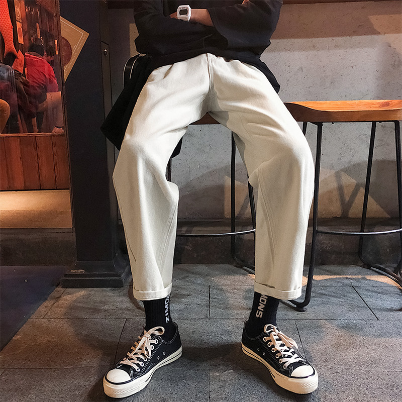 旋律風車九分直筒休閑褲男寬松百搭潮流韓版簡約純色新款春季褲子在類目 男裝, 休閒褲中 - 來自Buy2taobao.com提供專業的淘寶代購服務