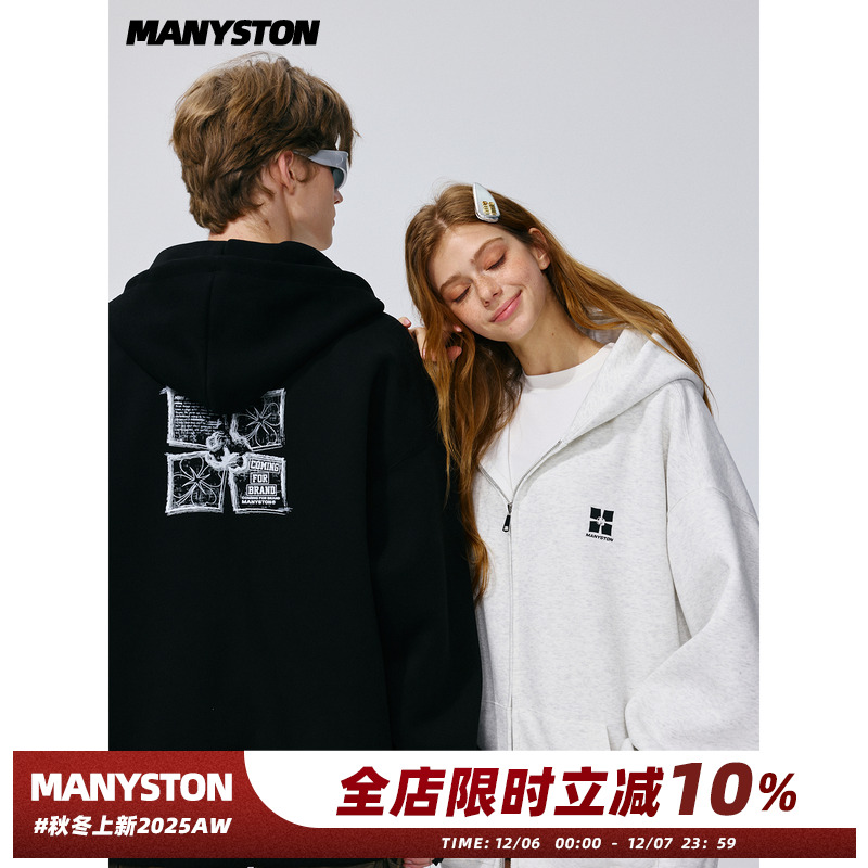 MANYSTON美式连帽卫衣男款春秋季