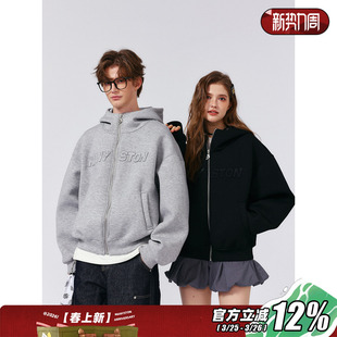 380g重磅连帽拉链开衫 MANYSTON美式 卫衣男生外套 九尾同款 张函瑞