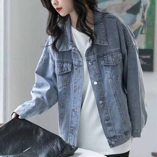 牛仔外套女春秋大码宽松牛仔褂潮