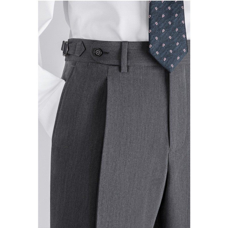 那不勒斯高腰西裤男士九分裤垂感免烫修身西装裤直筒休闲裤9分裤
