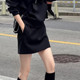 短裙女2025新款 黑色西装 高腰显瘦口袋气质百搭半身裙子 大尺码 夏季