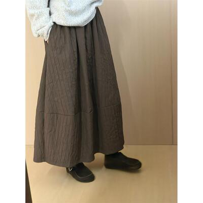 此外夹棉日系过膝半身裙