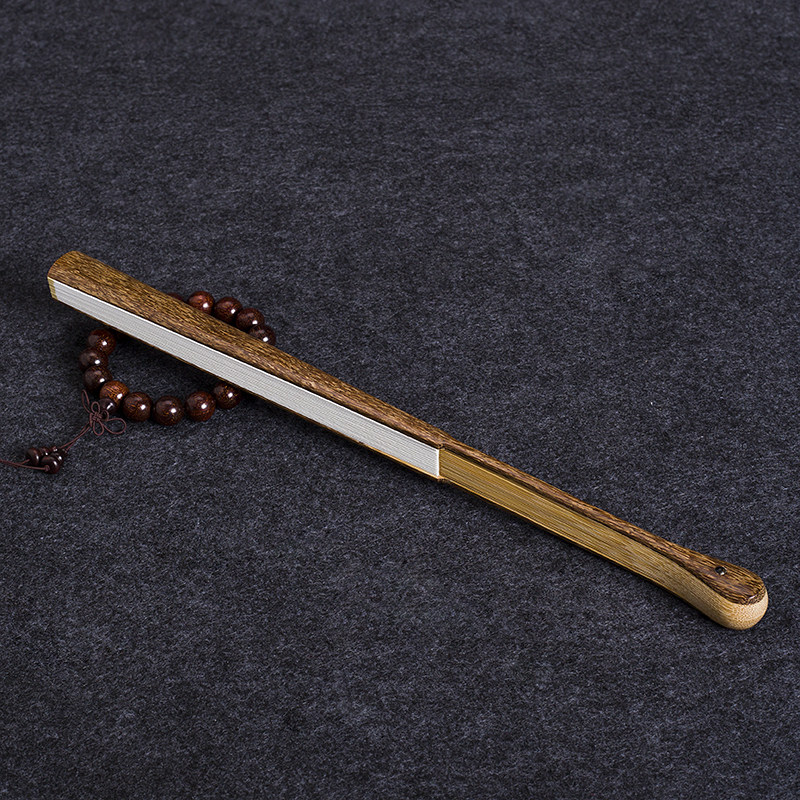 宝扇堂 红麻棕竹玉竹芯手工大水滴头文玩折扇苏工浙手工把玩扇子