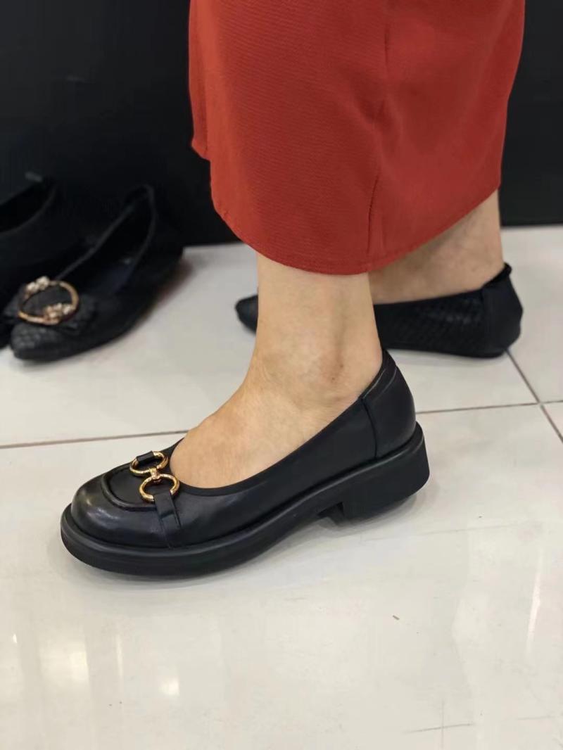 外贸原单舒适厚底真皮