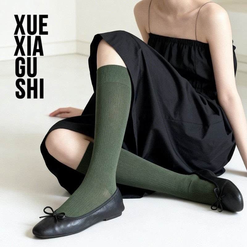 王炸经典/超细条纹/桑蚕丝小腿袜/腿精苾入【進口机织/显瘦神器】