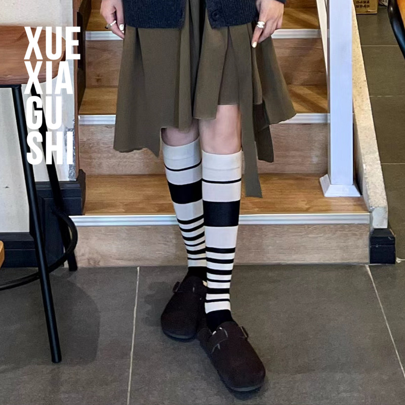 【显瘦条纹ins小腿袜】