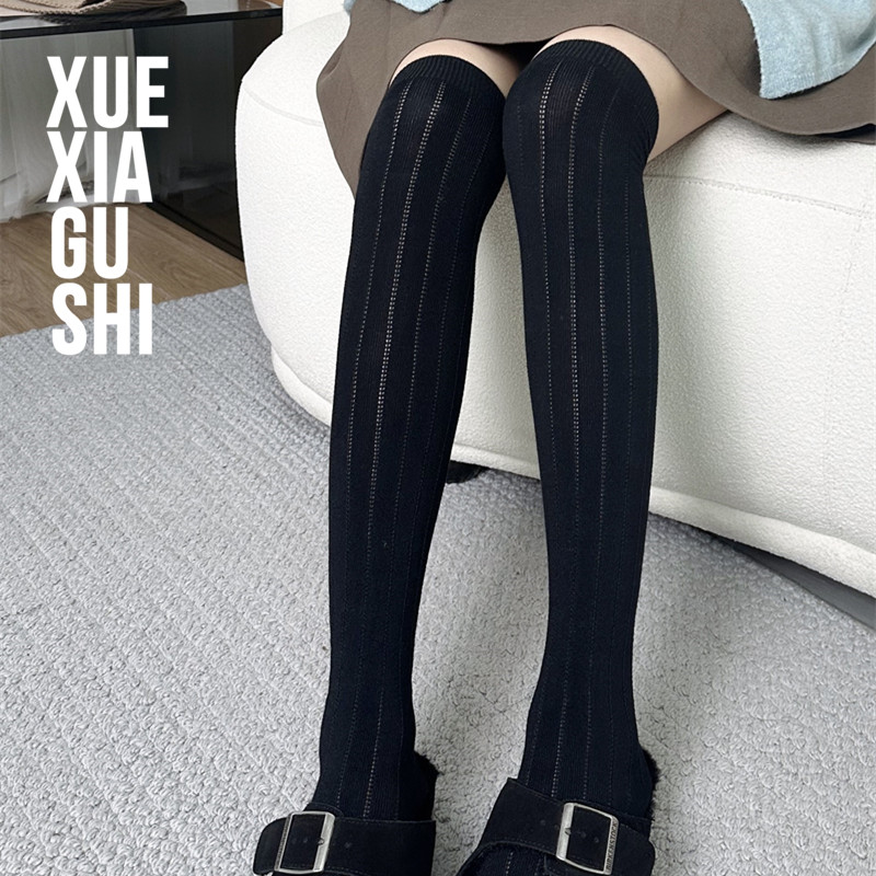 【莫代尔漏空过膝袜】