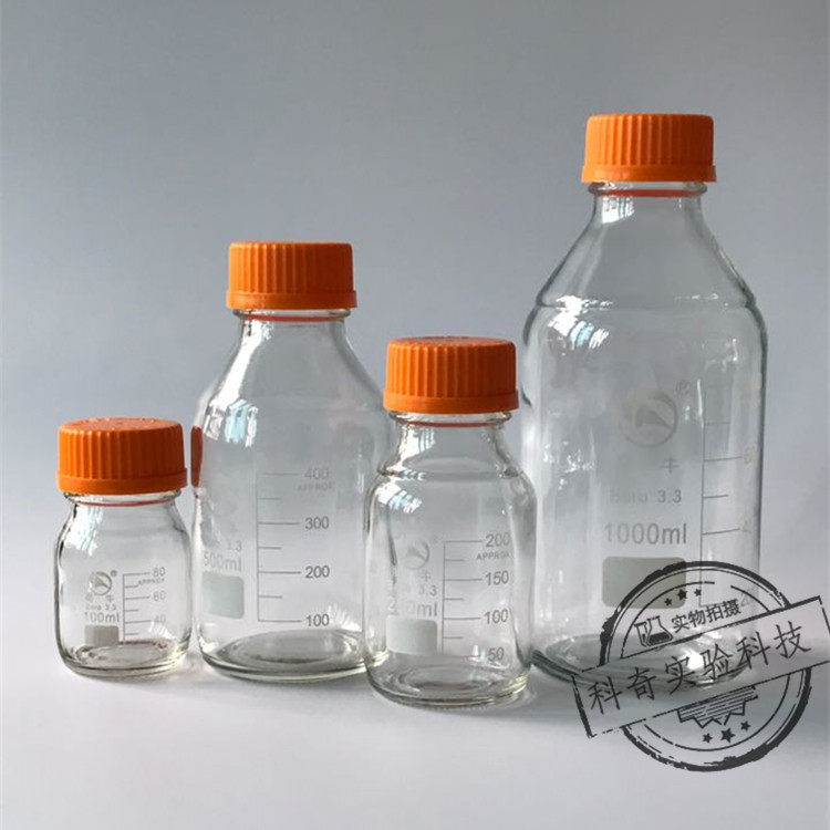 【蜀牛】500ml黄盖试剂瓶 高硼硅玻璃瓶 螺口兰盖瓶 500ml 正品