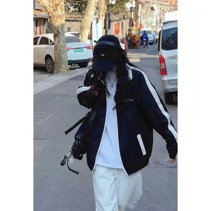 双面穿外套美式宽松休闲运动2024春款夹克衫情侣装ins潮牌棒球服