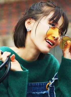 大框墨镜彩色个性前卫透明太阳镜