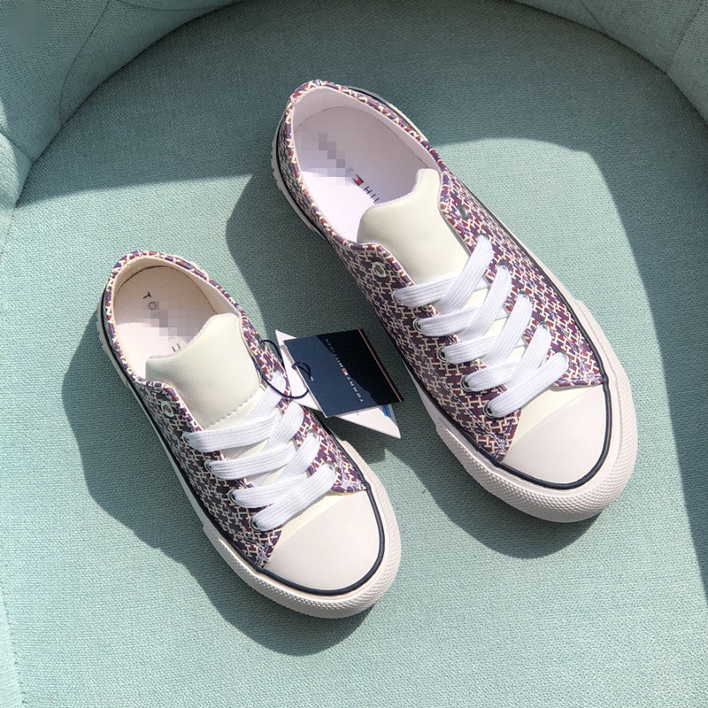 外贸低帮系带圆头学生鞋3d打印印花母女亲子装时尚休闲防滑女板鞋