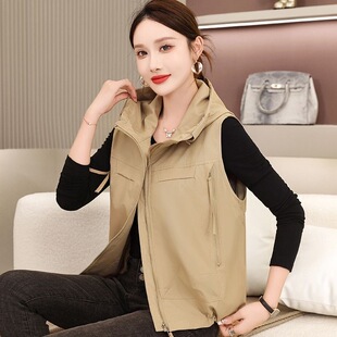 春秋女装 上衣2025新款 坎肩 小个子马夹外穿无袖 休闲马甲外套女短款