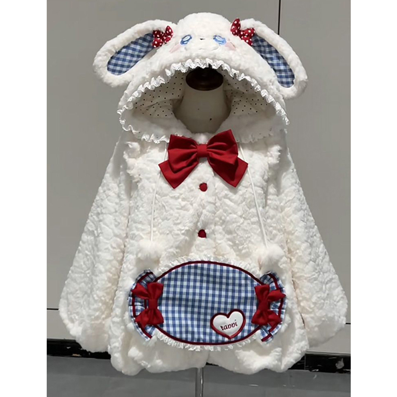 【奶糖甜兔】洛丽塔少女心毛呢外套冬季保暖毛绒lolita外套可爱款