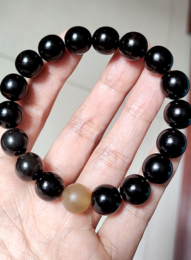 真品黑牛角手串手链文玩念珠