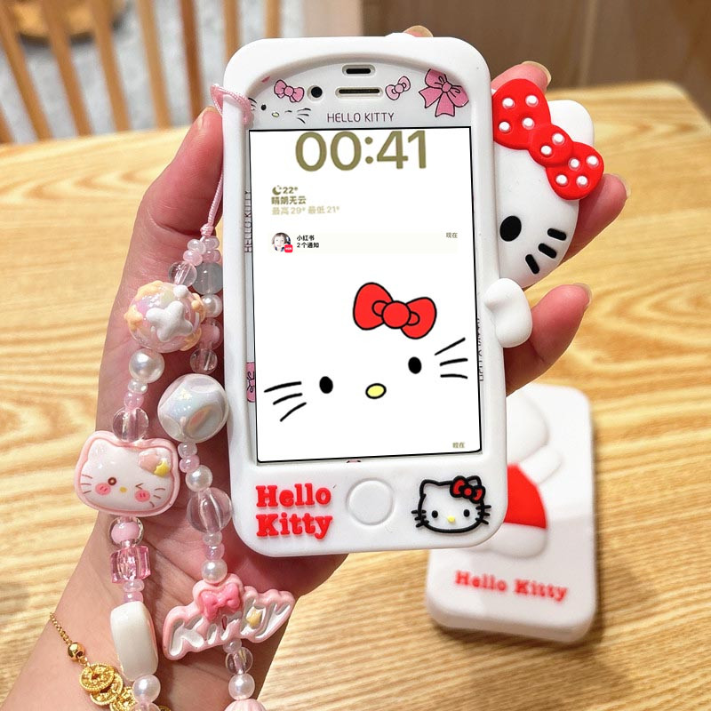 hello kitty苹果4s手机壳女se全包se卡通手机膜6S前膜硅胶保护壳适用iPhone7plus钢化膜8P彩膜6plus