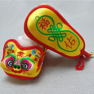 宝宝老虎鞋软底学步鞋唐装虎头鞋手工布鞋满月百天周岁眉眼鞋婴儿