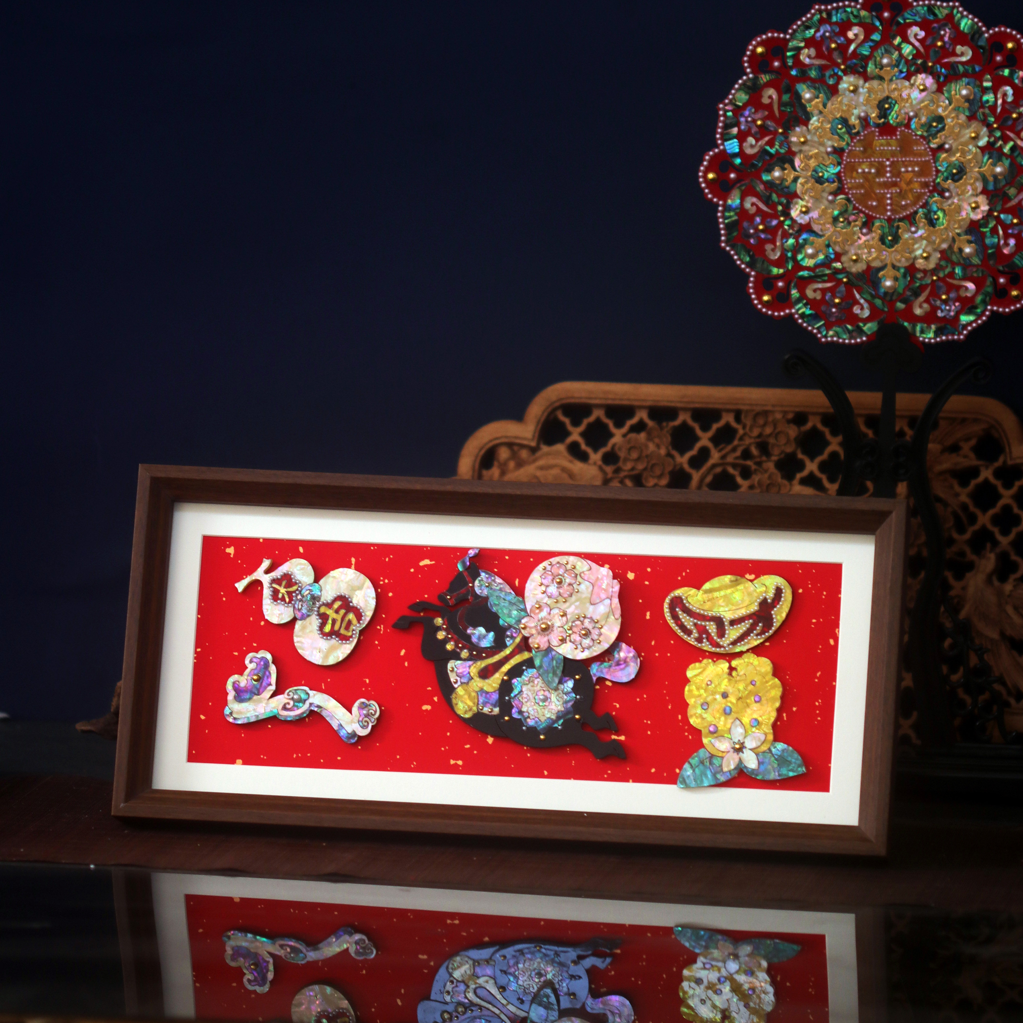 这是材料包 螺钿装饰画 非遗手工体验 新春好运家居艺术礼物,特色手工艺,其他特色工艺品,淘宝优惠券,粉丝福利购,淘宝优惠卷