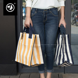 自制款KBP包韩国购物袋帆布大容量女包手拎包邮厚实防水条纹包