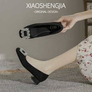 女软底舒适上班真皮女鞋 法式 配裙子工作鞋 女2025新款 通勤百搭 单鞋