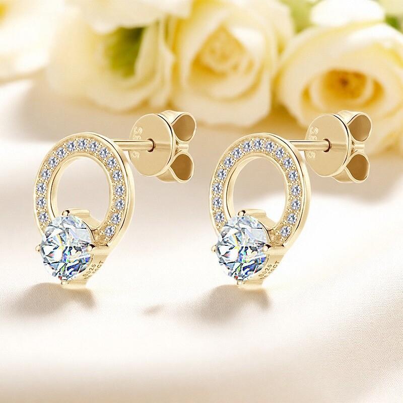 欧美小香风莫桑石耳钉