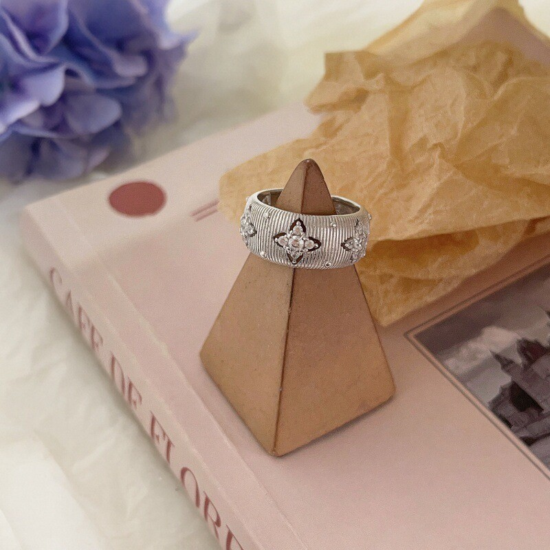 S925纯银戒指女开口镂空高级感