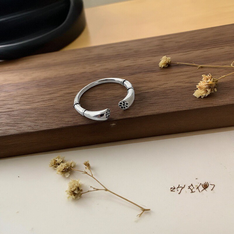 S925纯银小众设计开口戒指