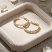 Sweet Girl网红时尚 轻奢夸张大气满钻耳圈女s925银针精致百搭耳环